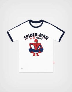 Polo Manga Corta Spider Man Color Blanco Para Niños