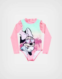 Ropa de Baño Entera Minnie Mouse Color Rosa Love Para Niñas