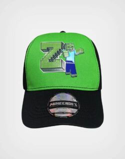 Gorra Minecraft Zombie Color Verde para Niños