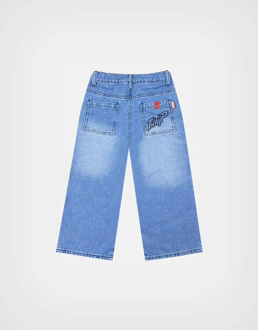 Pantalón Jean Color Azul Spider Man Thwip Para Niños