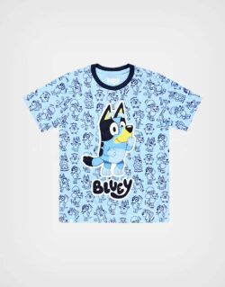 Pijama MC Bluey Color Celeste Para Niños