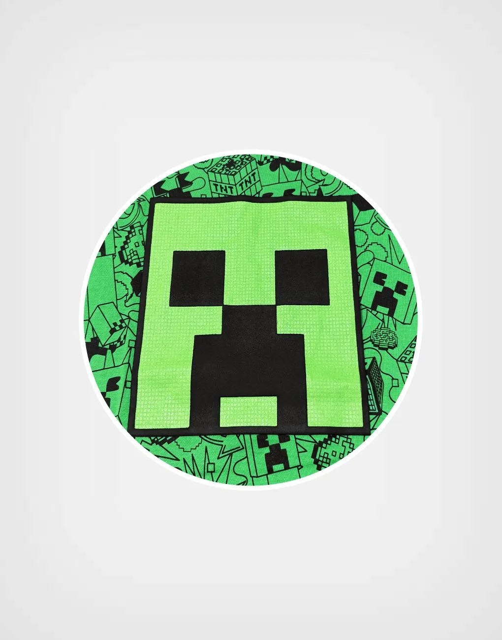 Polo Manga Corta Color Verde Minecraft Creeper Para Niños