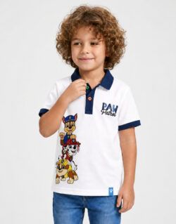 Polo Camisero Paw Patrol Blanco Para Niños