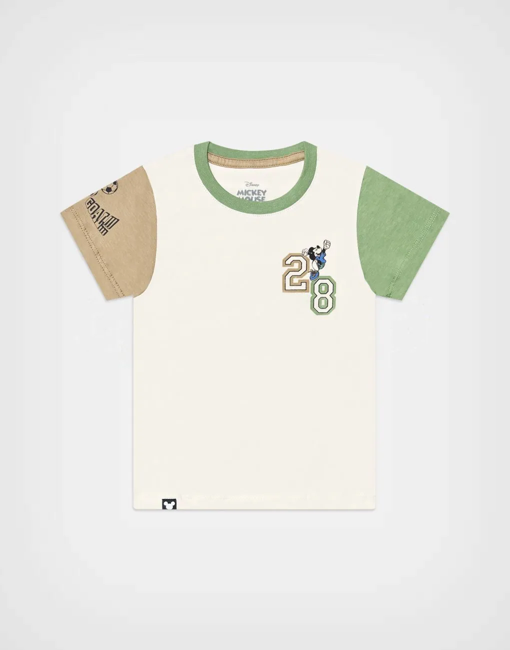 Polo Manga Corta Mickey Mouse Color Beige Para Niños