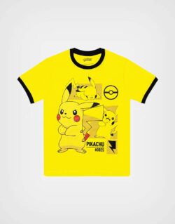 Polo Manga Corta Pikachu Color Amarillo Para Niños