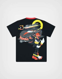 Polo Manga Corta Shadow Sonic Color Negro Para Niños
