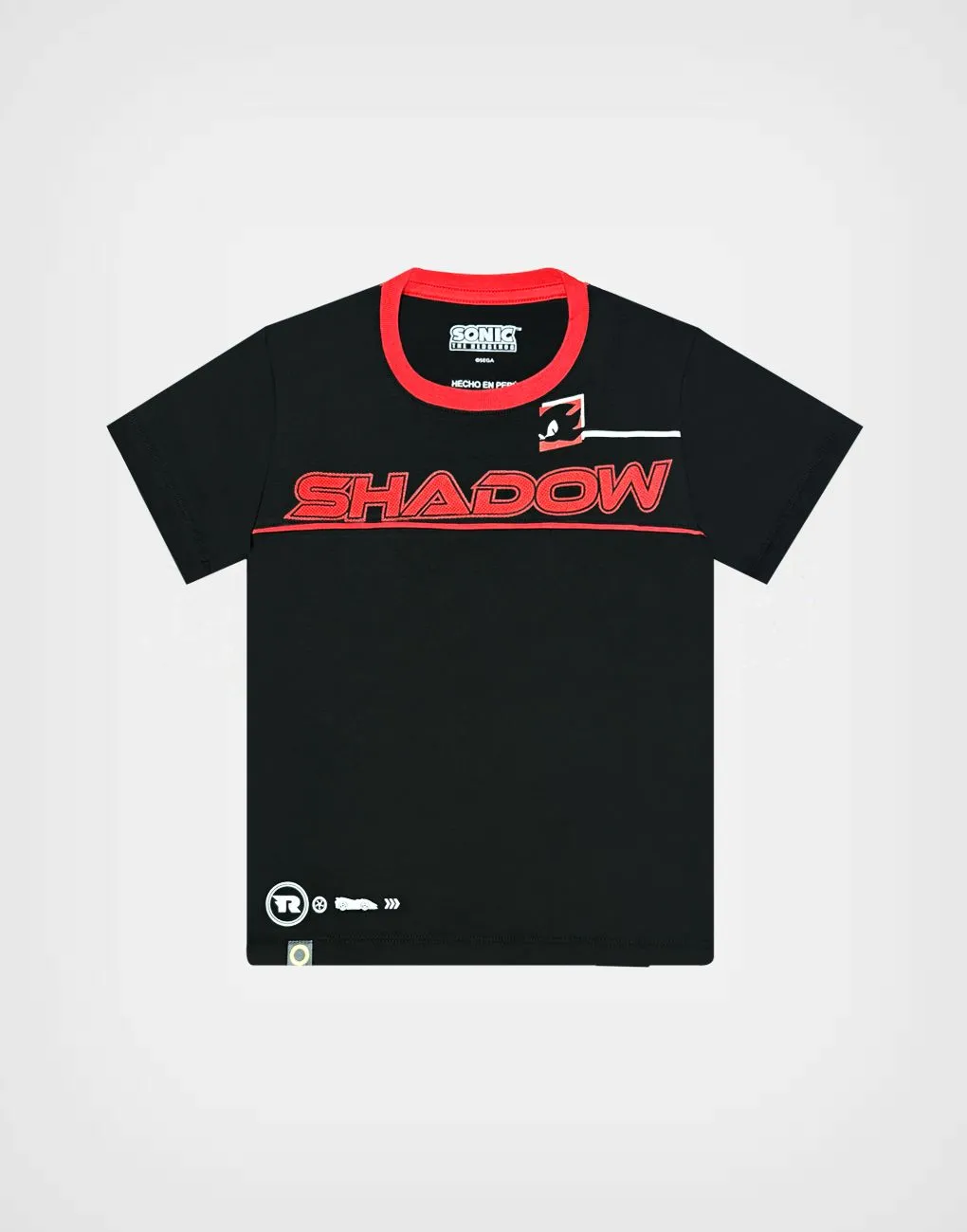 Polo Manga Corta Shadow Sonic Color Negro Para Niños