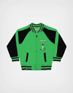 Casaca Minecraft Creeper Color Verde + Negro para Niños