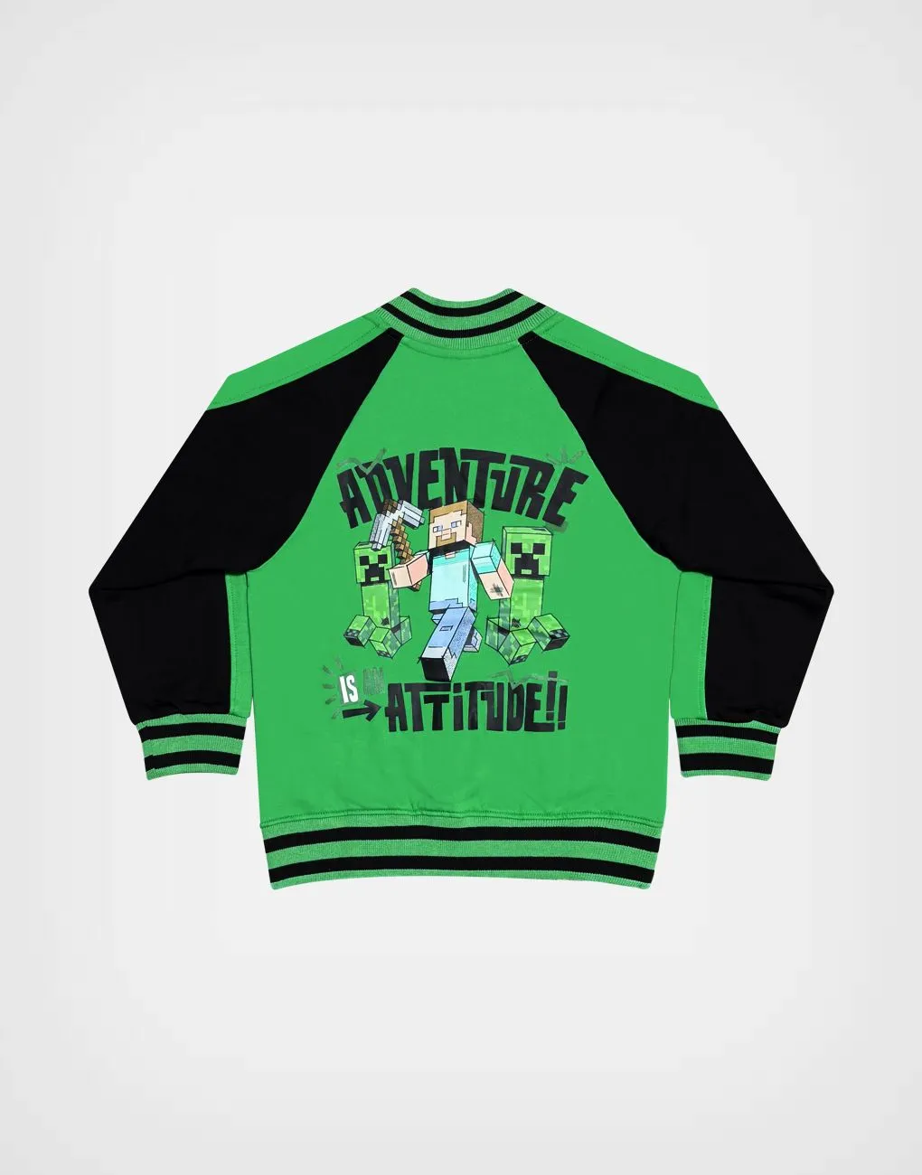 Casaca Minecraft Creeper Color Verde + Negro para Niños