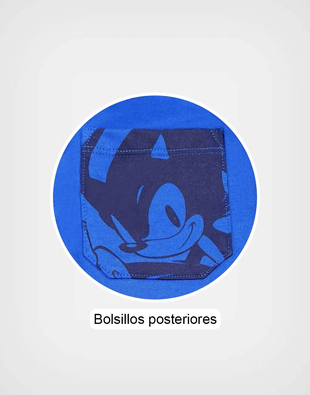 Pantalón Jogger Color Azul Sonic Para Niños