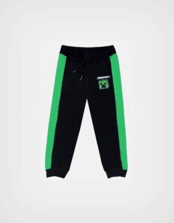 Pantalón Jogger Minecraft Creeper Color Verde + Negro Para Niños