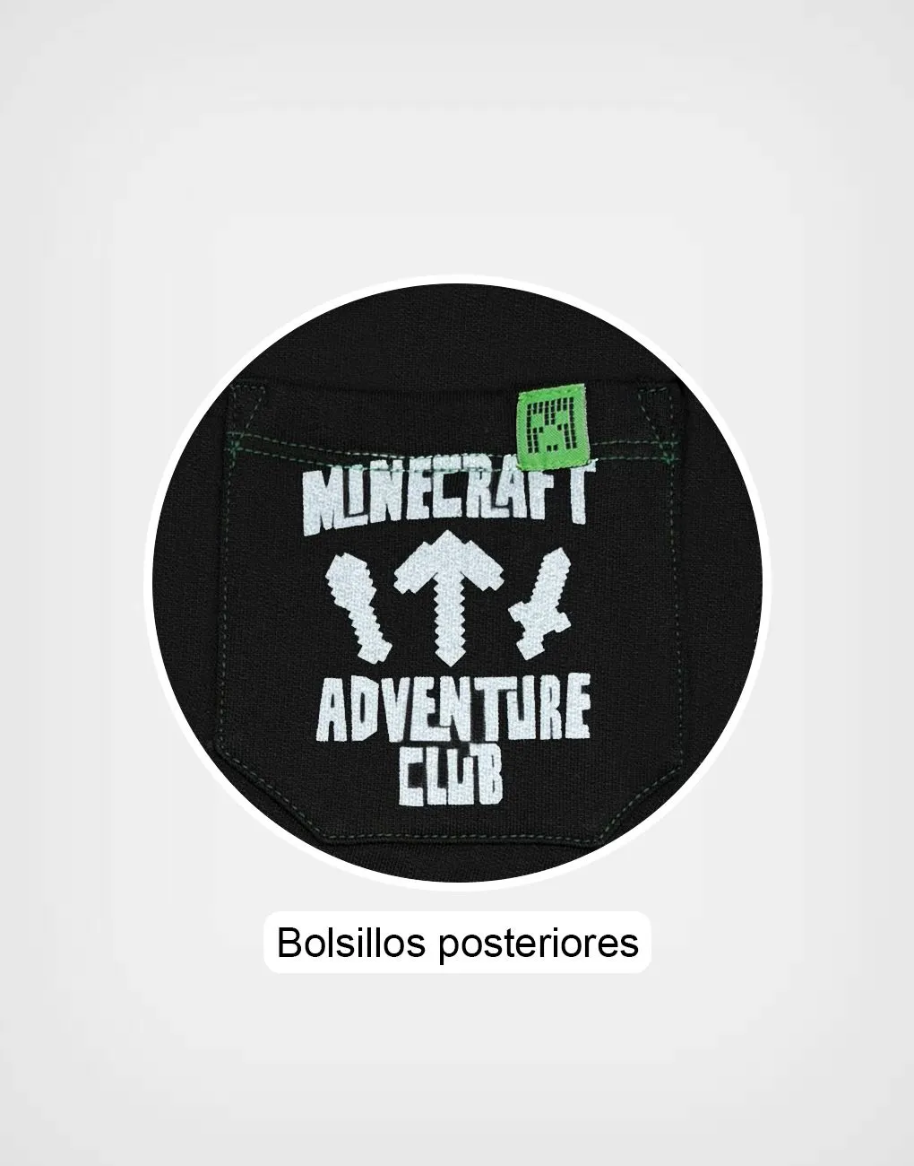 Pantalón Jogger Minecraft Creeper Color Verde + Negro Para Niños