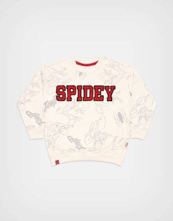 Polera Spider Man Color Beige + Rojo Para Niños