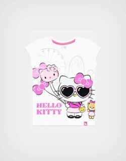 Polo Manga Corta Hello Kitty Color Blanco Para Niñas
