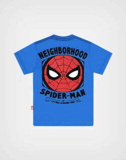 Polo Manga Corta Spider Man Neighborhood Color Azul Para Niños
