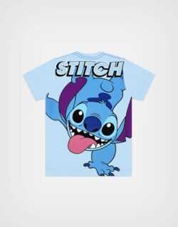 Polo Manga Corta Stitch 626 Color Celeste Para Niños