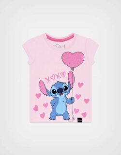 Polo Manga Corta Stitch Color Rosa Para Niñas