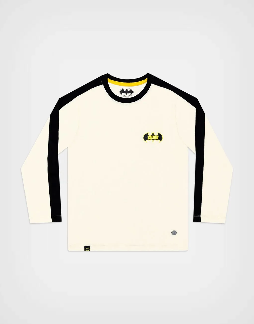 Polo Manga Larga Batman Color Marfil Para Niños