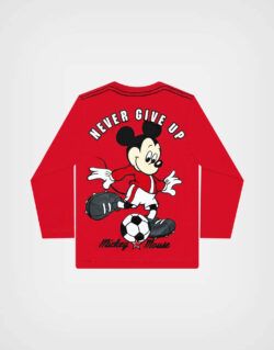 Polo Manga Larga Mickey Mouse Color Rojo Para Niños