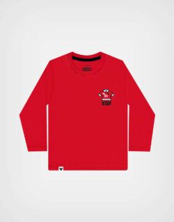Polo Manga Larga Mickey Mouse Color Rojo Para Niños
