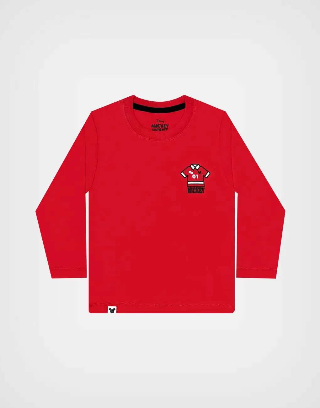 Polo Manga Larga Mickey Mouse Color Rojo Para Niños