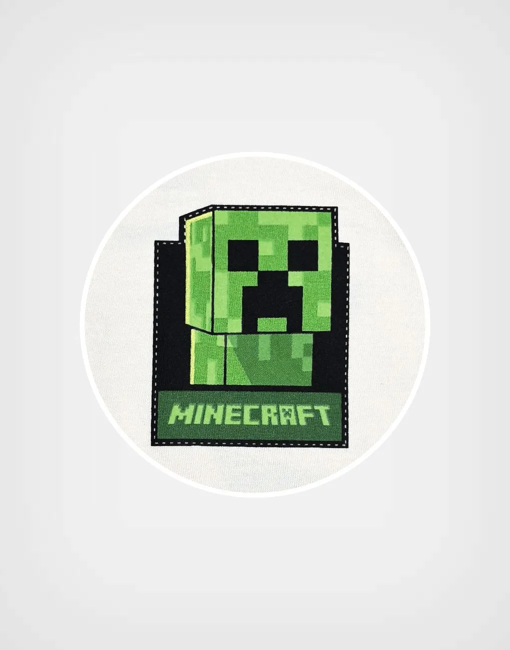 Polo Manga Larga Minecraft Boom Color Beige + Negro para Niños