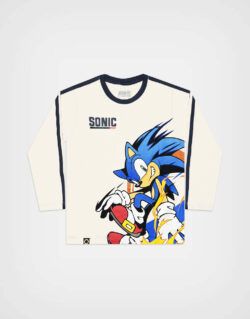 Polo Manga Larga Sonic Color Marfil Para Niños