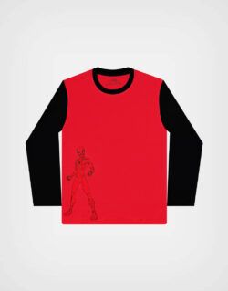 Polo Manga Larga Spider Man Color Rojo + Negro Para Niños