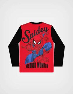 Polo Manga Larga Spider Man Color Rojo + Negro Para Niños