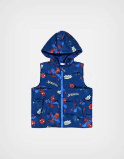 Chaleco Color Azul Spiderman con Capucha