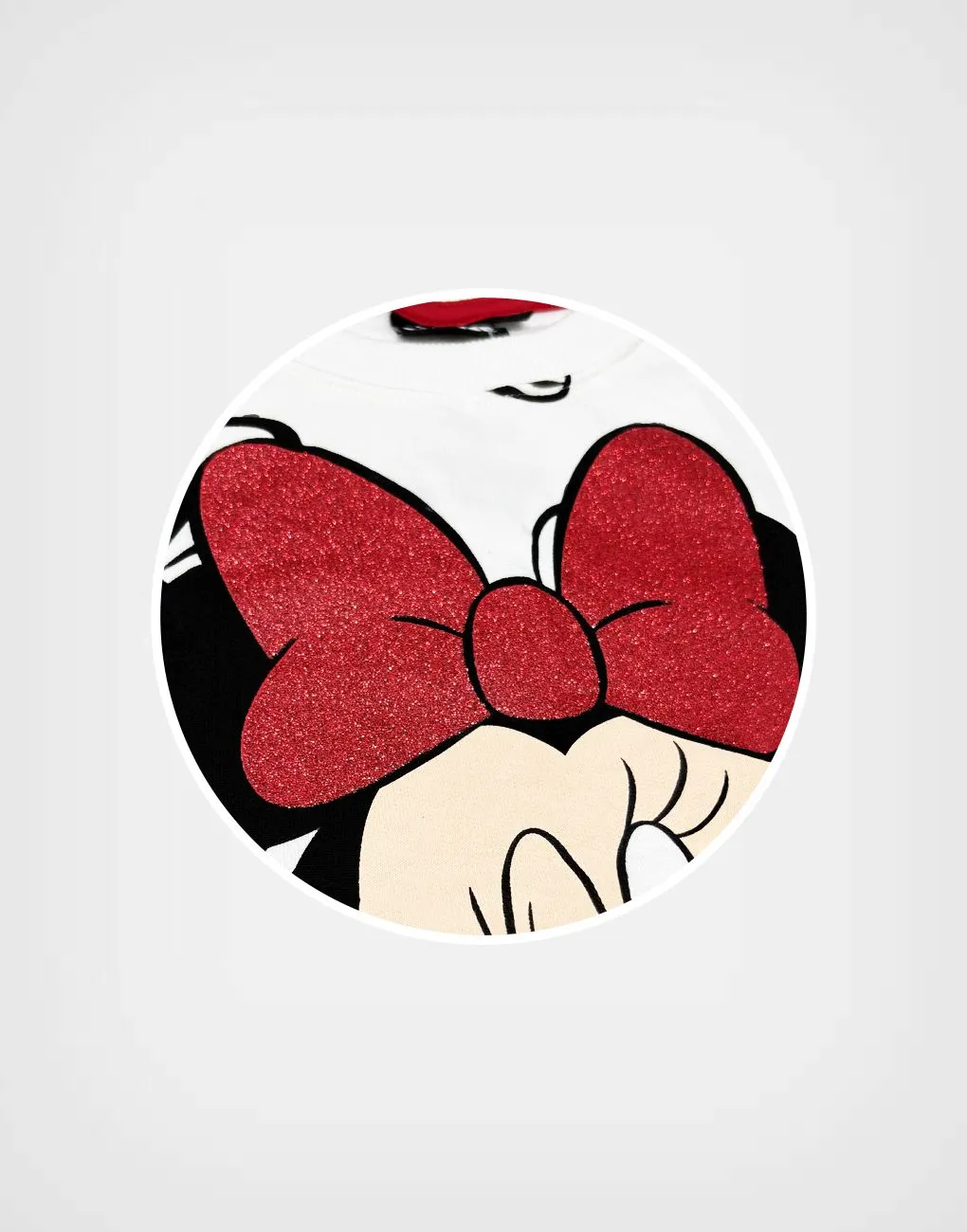 Polera Minnie Mouse Lazo Color Marfil para Niñas