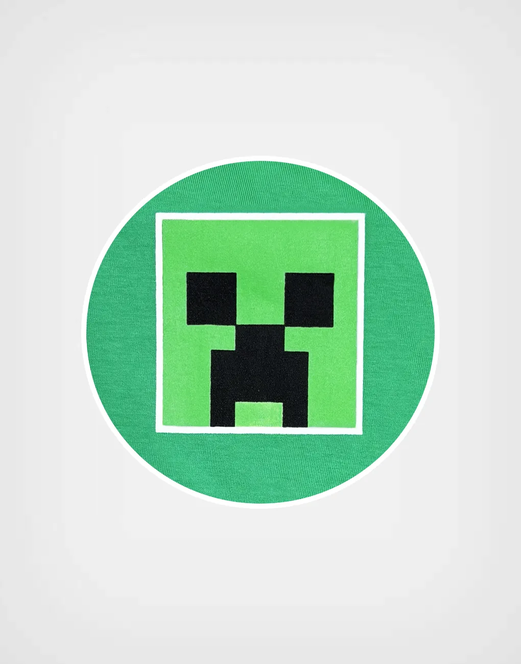 Polo Manga Larga Minecraft Creeper Survival Color Verde para Niños