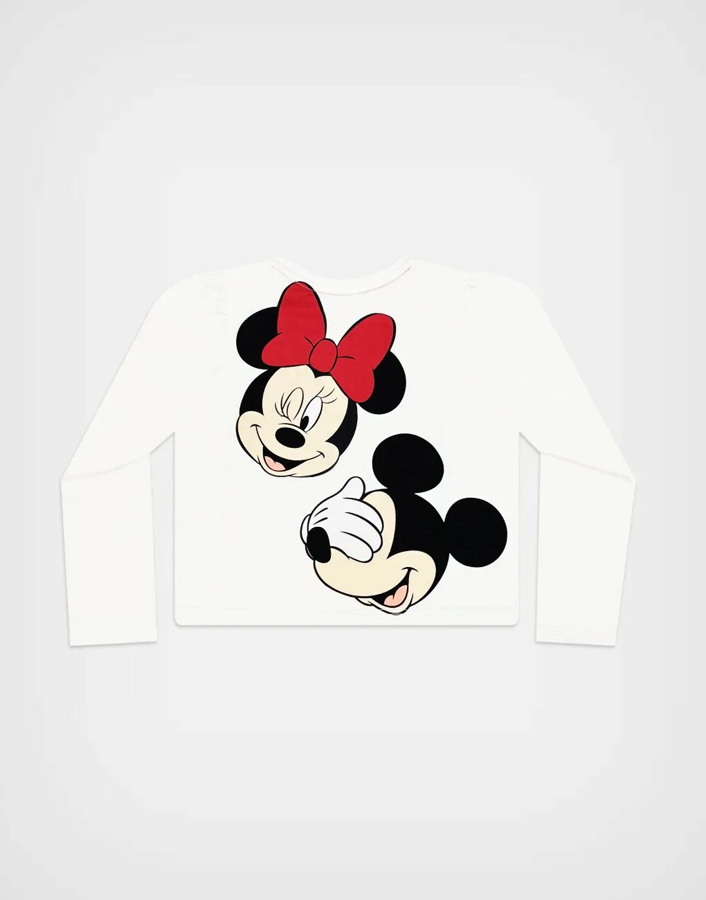 Polo Manga Larga Minnie Mouse & Mickey Color Marfil Para Niñas