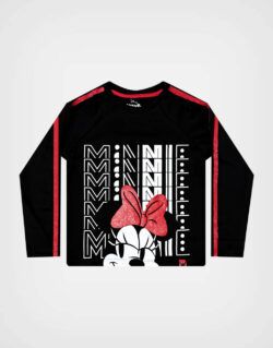 Polo Manga Larga Minnie Mouse Color Negro Para Niñas