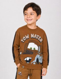 Polera Mate Cars Marrón Para Niños