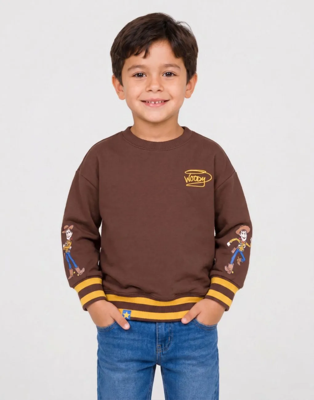 Polera Woody Toy Story Marrón Para Niños