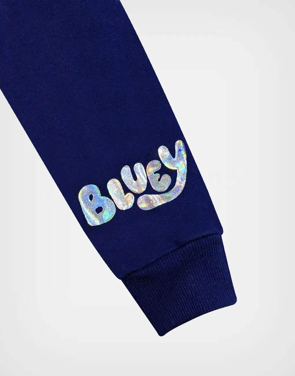 Polera con Capucha Bluey Color Marfil+ Azul Para Niños