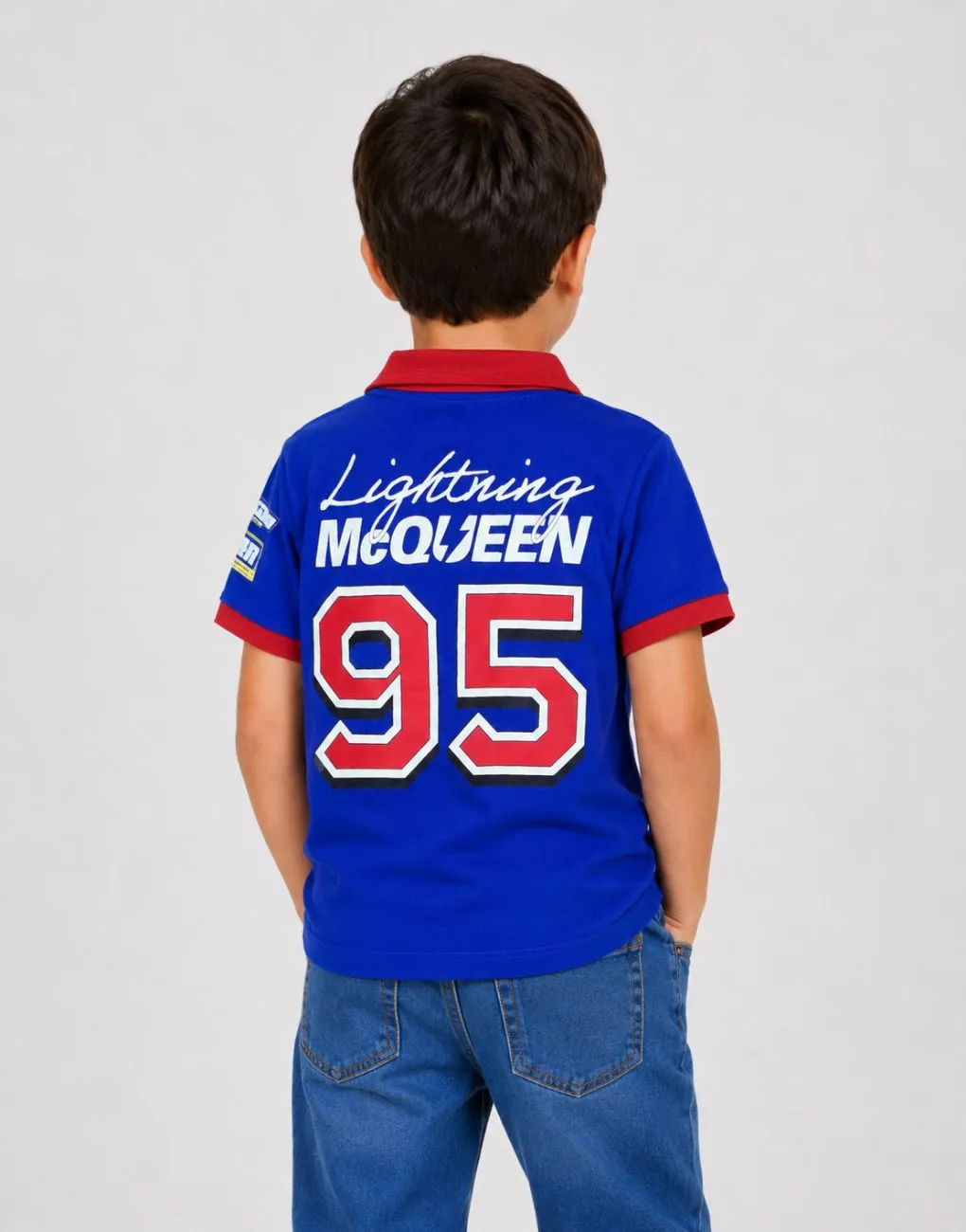 Polo Camisero Cars Rayo McQueen Azul Para Niños
