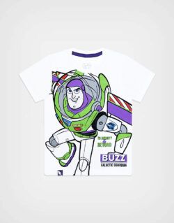 Polo Manga Corta Buzz Lightyear Toy Story Color Blanco Para Niños