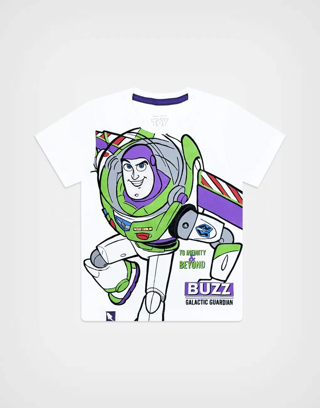 Polo Manga Corta Buzz Lightyear Toy Story Color Blanco Para Niños