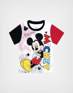 Polo Manga Corta Mickey Mouse Color Blanco Para Niños