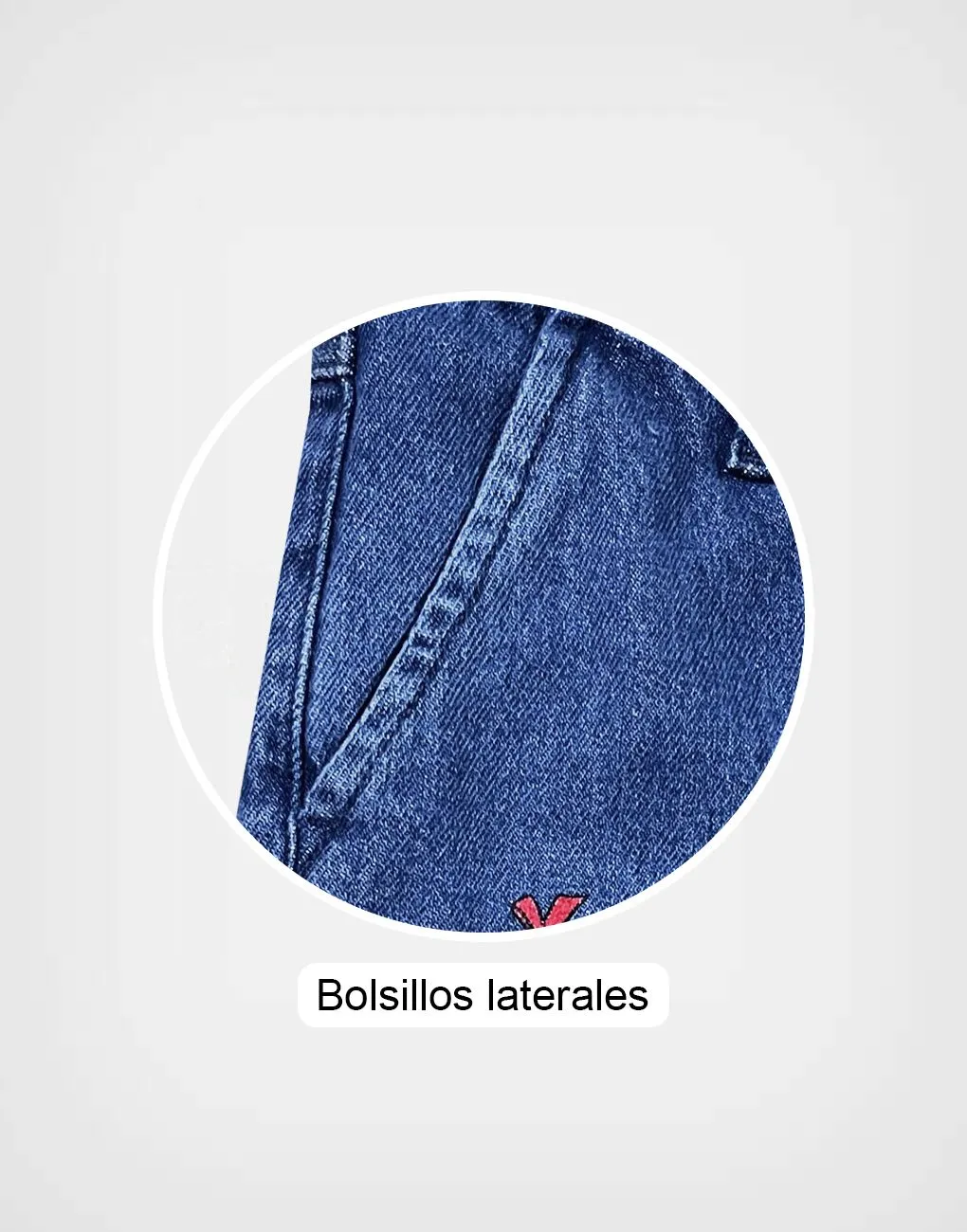 Pantalón Jean Cargo Color Azul Minnie Mouse Para Niñas