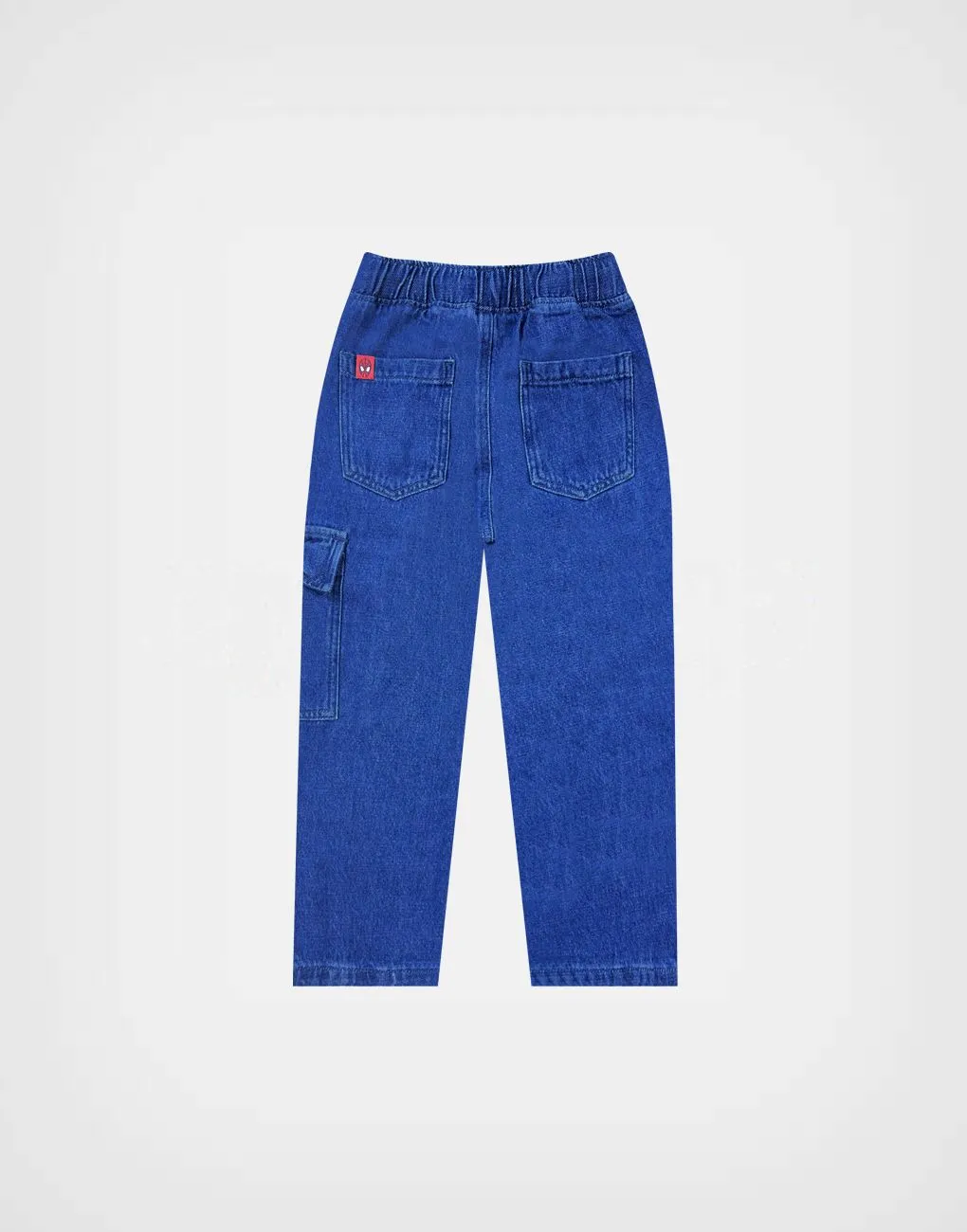 Pantalón Jean Cargo Color Azul Spider Man Para Niños