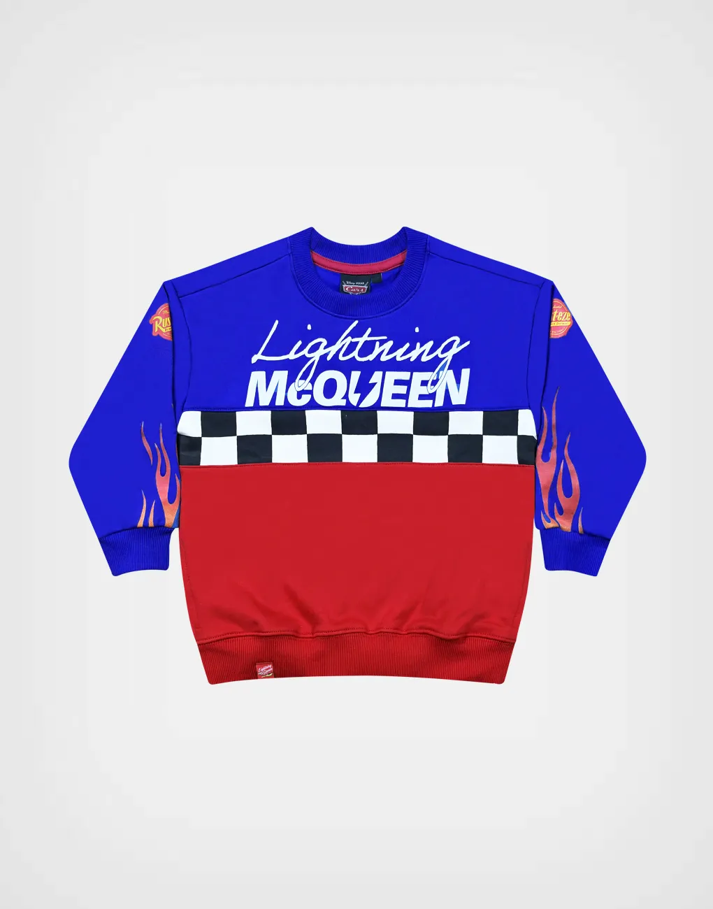 Polera Cars Rayo McQueen Azul + Rojo Para Niños