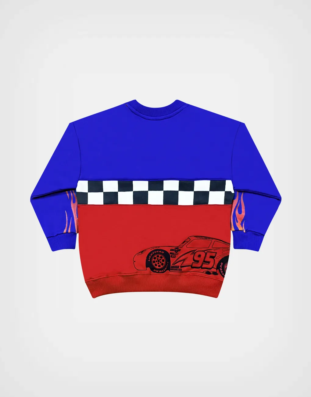 Polera Cars Rayo McQueen Azul + Rojo Para Niños