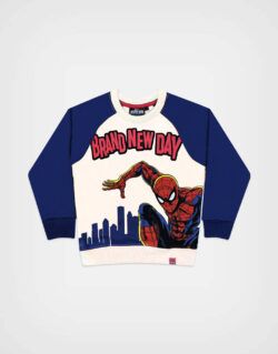 Polera Spider Man Color Azul + Beige Para Niños