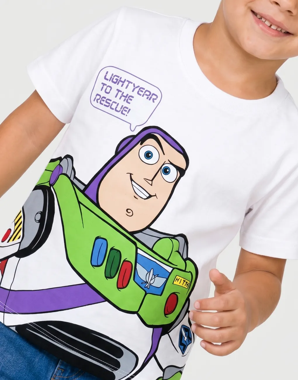 Polo MC Buzz Lightyear Rescue Toy Story Blanco Para Niños