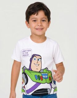 Polo MC Buzz Lightyear Rescue Toy Story Blanco Para Niños