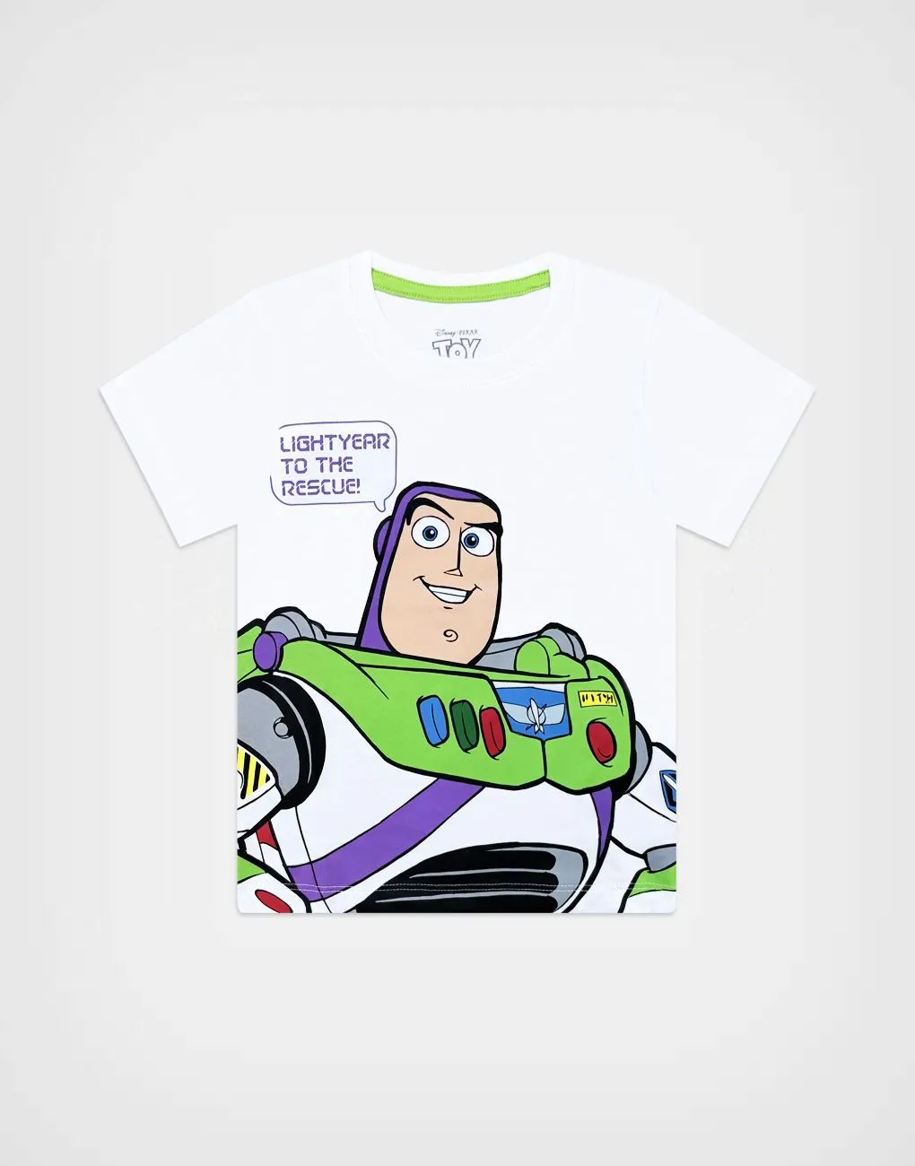 Polo Manga Corta Buzz Lightyear Rescue Toy Story Color Blanco Para Niños