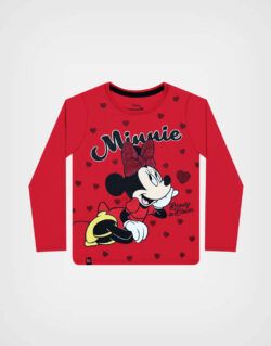 Polo Manga Larga Minnie Mouse Beauty Color Rojo Para Niñas